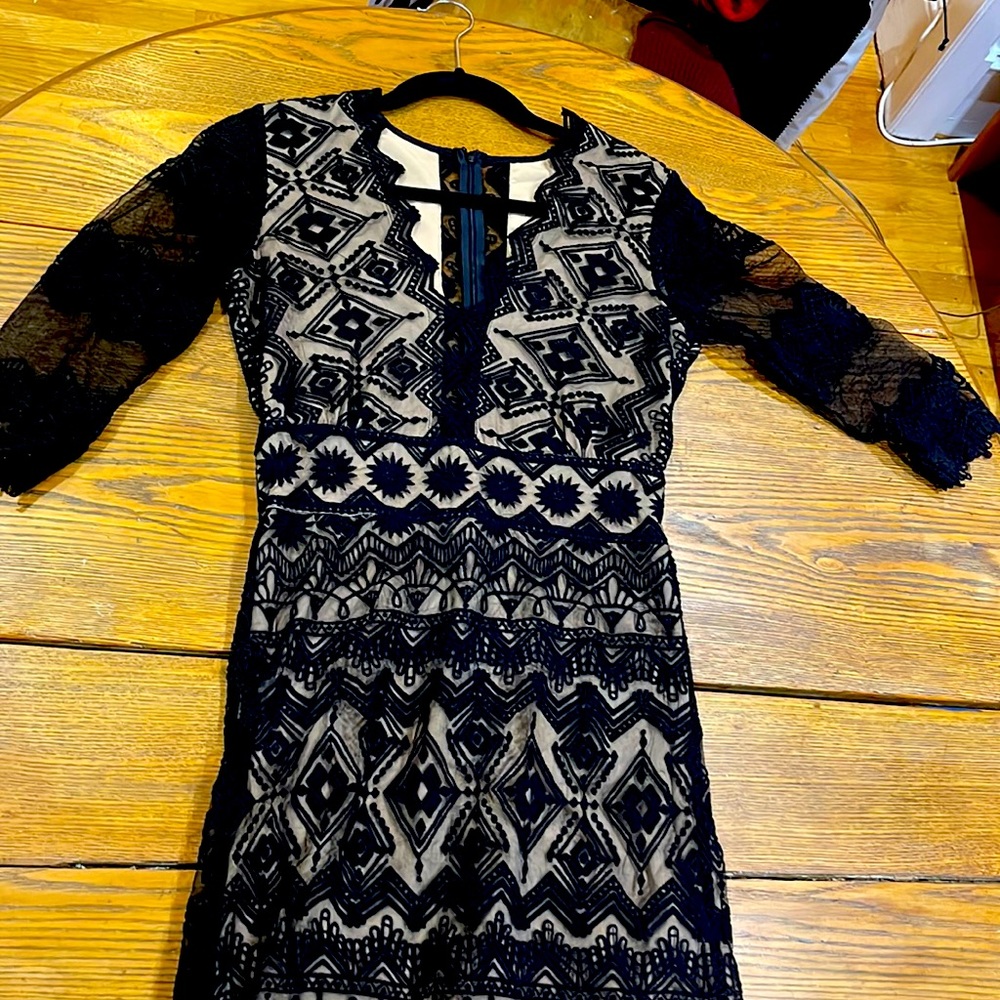 Black Floor-Length Lace Dress